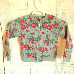 Girls Carter’s floral quilted full zip jacket sz 6